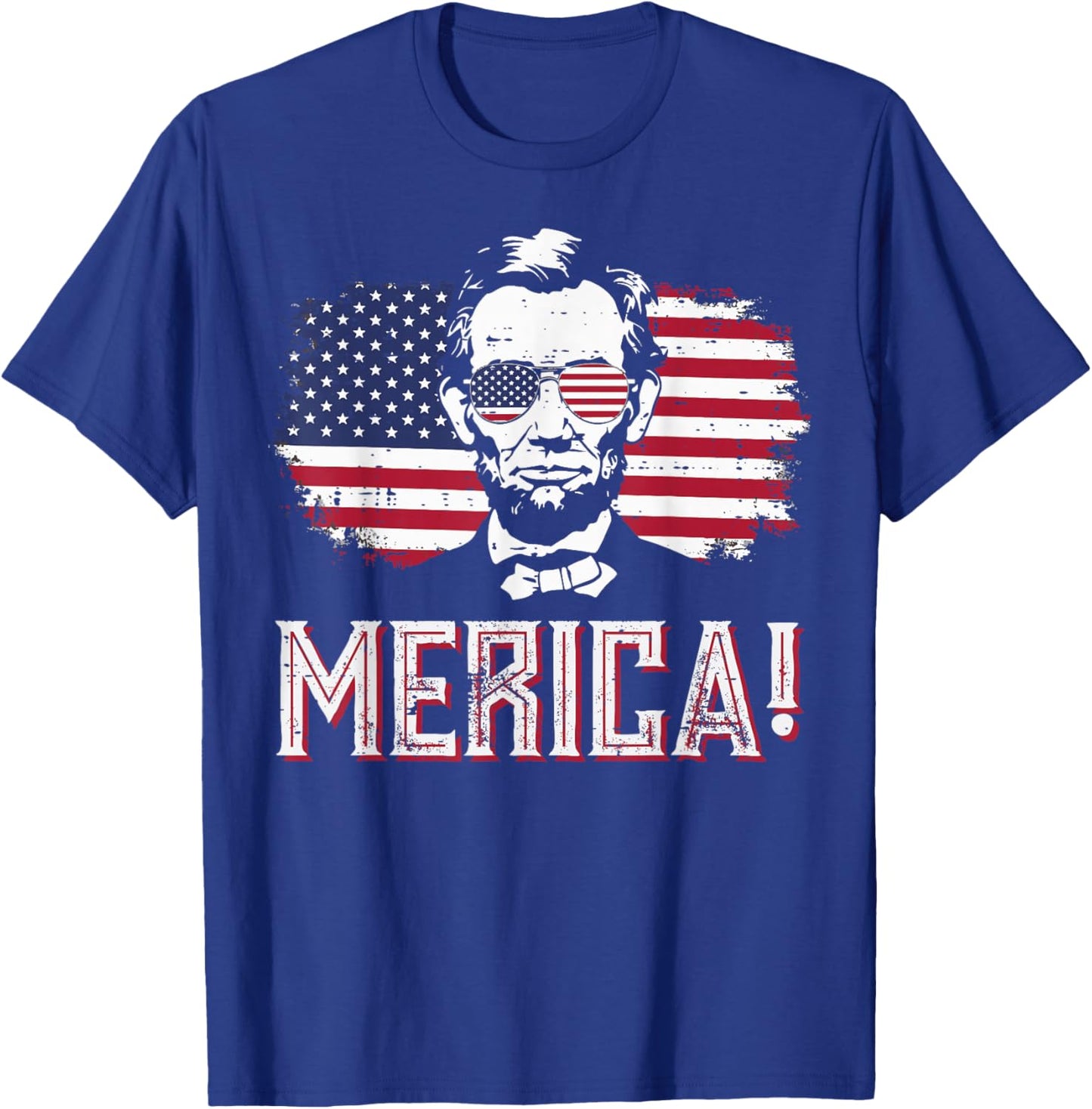 4th Of July Lincoln USA Flag Merica Patriotic Men Women Kids T-Shirt - T-Shirt | Royal