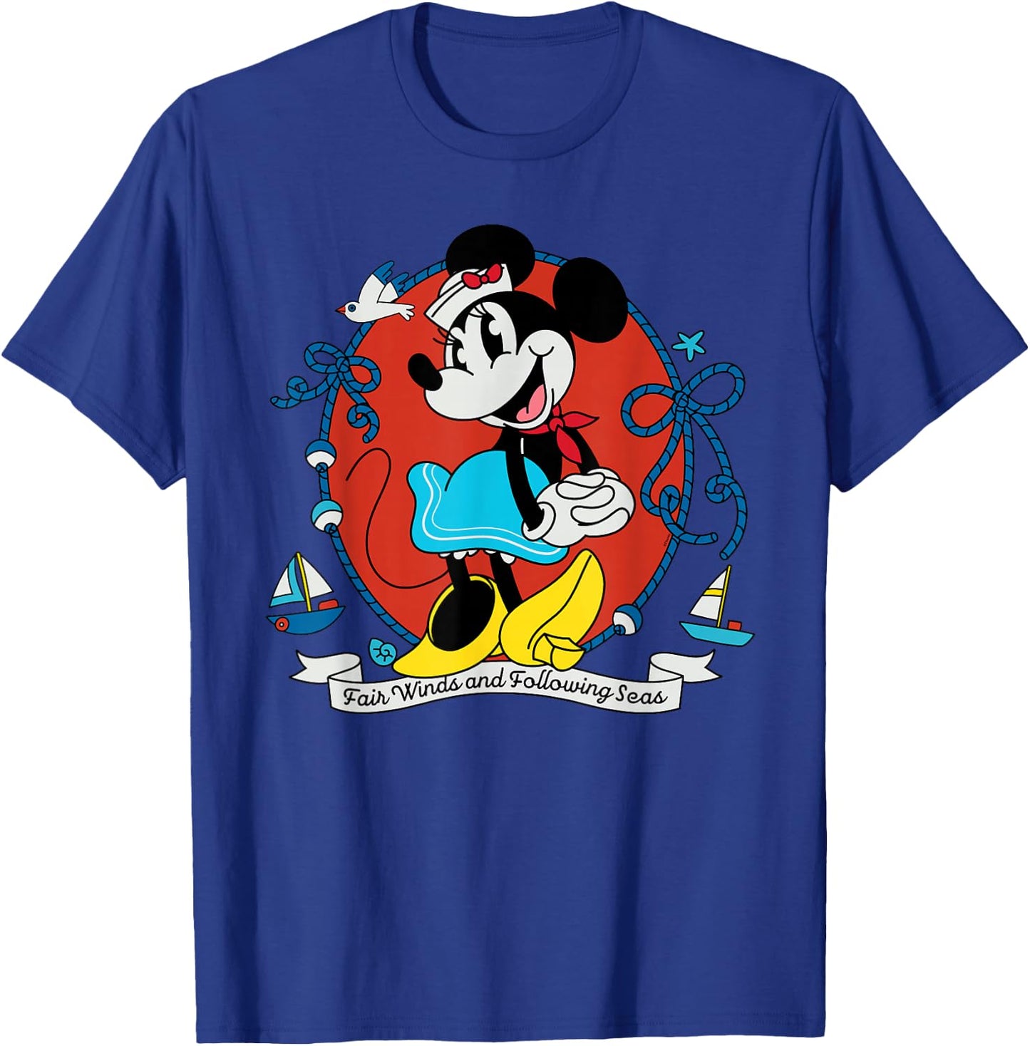 Disney Cruise Sailor Minnie Mouse Fair Winds Vacation at Sea T-Shirt - T-Shirt | Royal