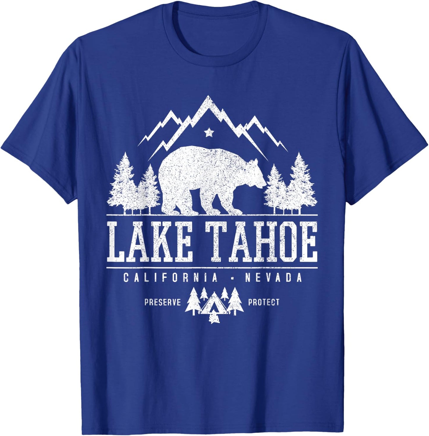 Lake Tahoe California - Bear Mountains Nature Camping Gift T-Shirt - T-Shirt | Royal