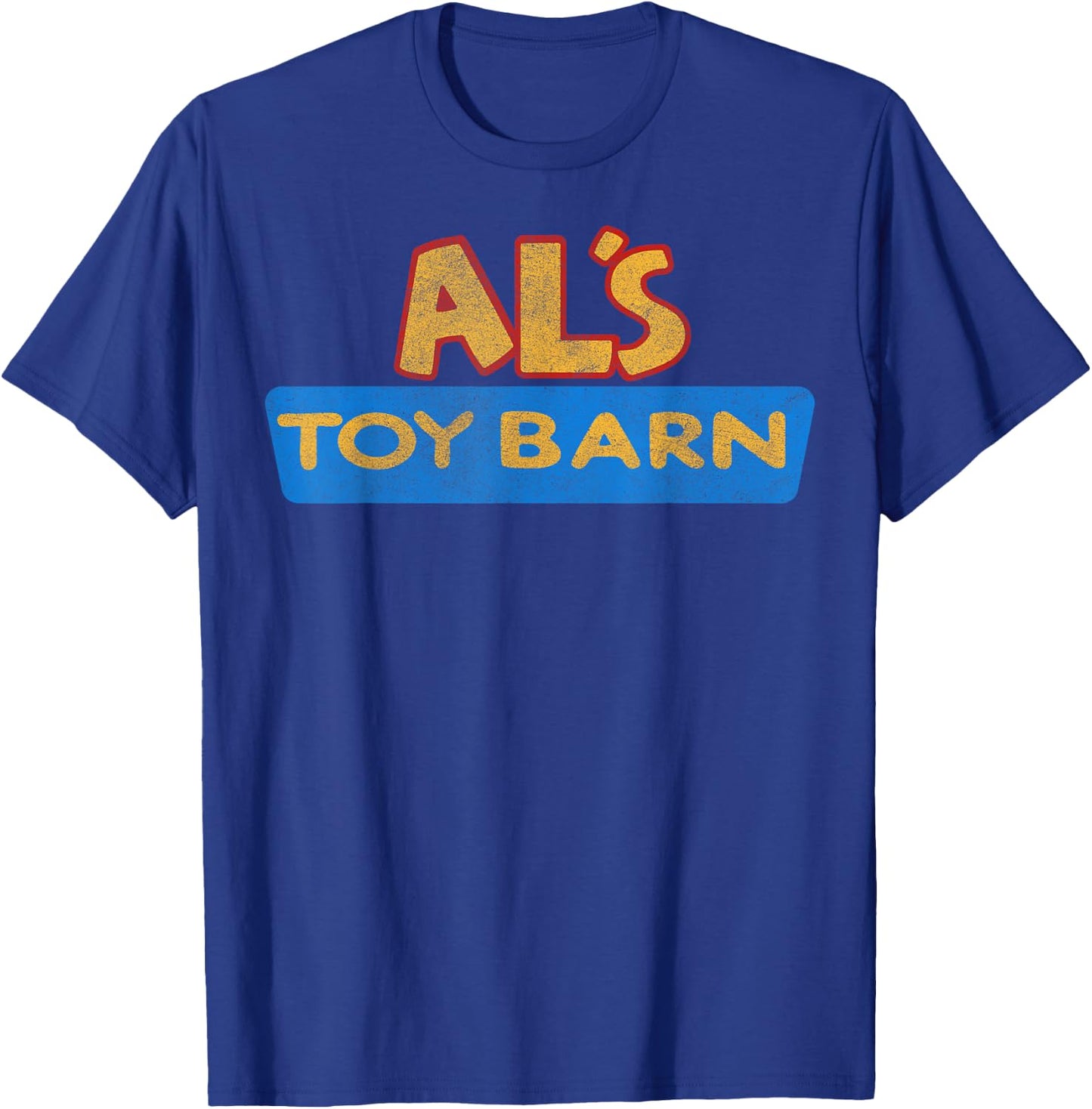 Disney Pixar Toy Story Al's Toy Barn Distressed Logo T-Shirt - T-Shirt | Royal
