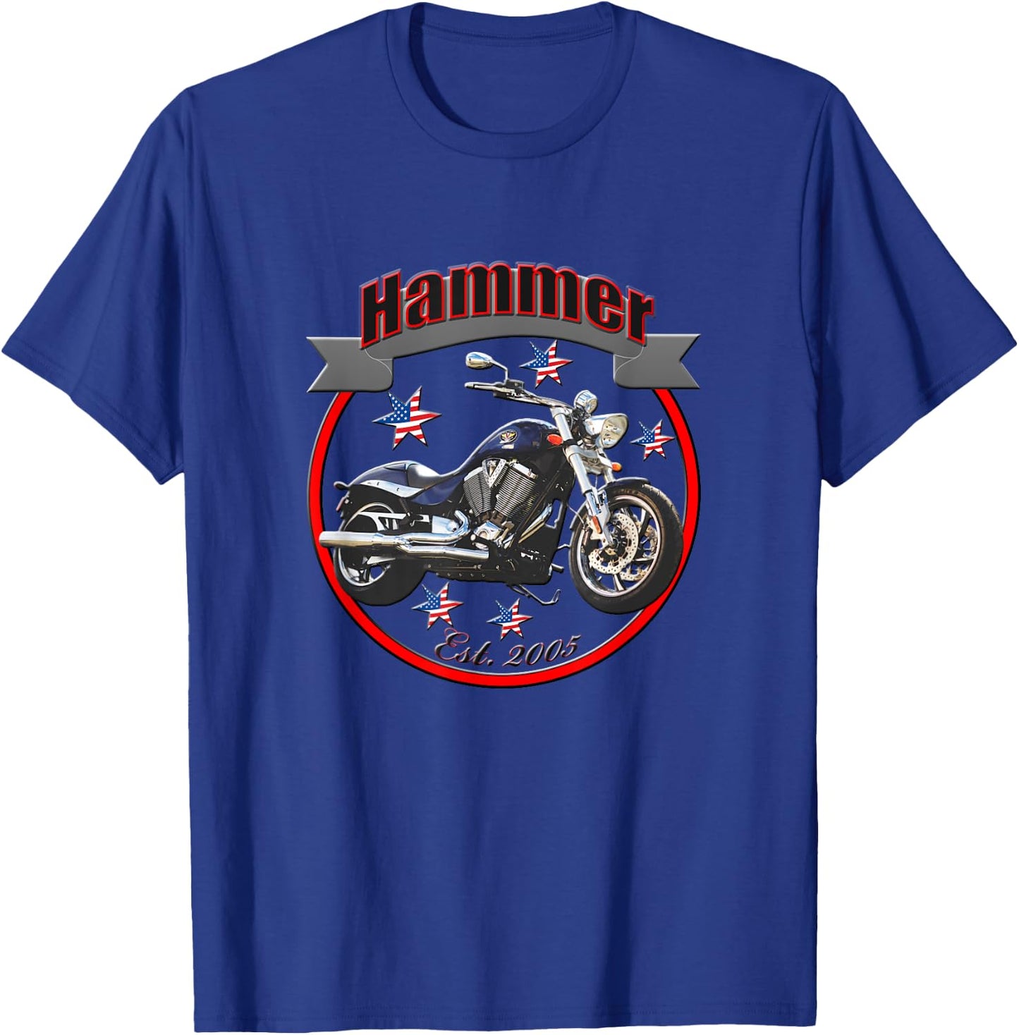 Victory Hammer U.S.A. Star Motorcycle T-Shirt - T-Shirt | Royal