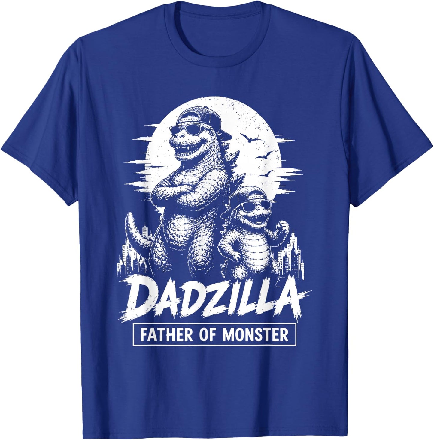 Vintage Dadzilla Father of The Monsters Dad Son Daughter T-Shirt - T-Shirt | Royal