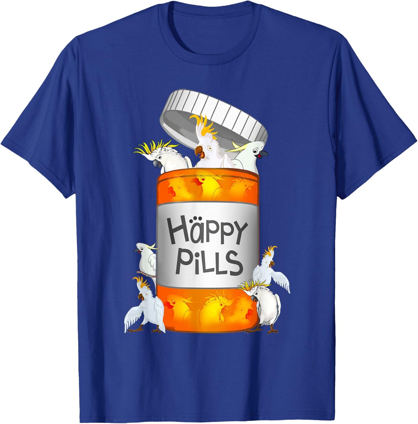 Cockatoo Happy Pills T-Shirt - T-Shirt | Royal