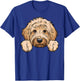 Cute Goldendoodle Funny Peeking Pocket Golden Doodle Dog T-Shirt - T-Shirt | Royal