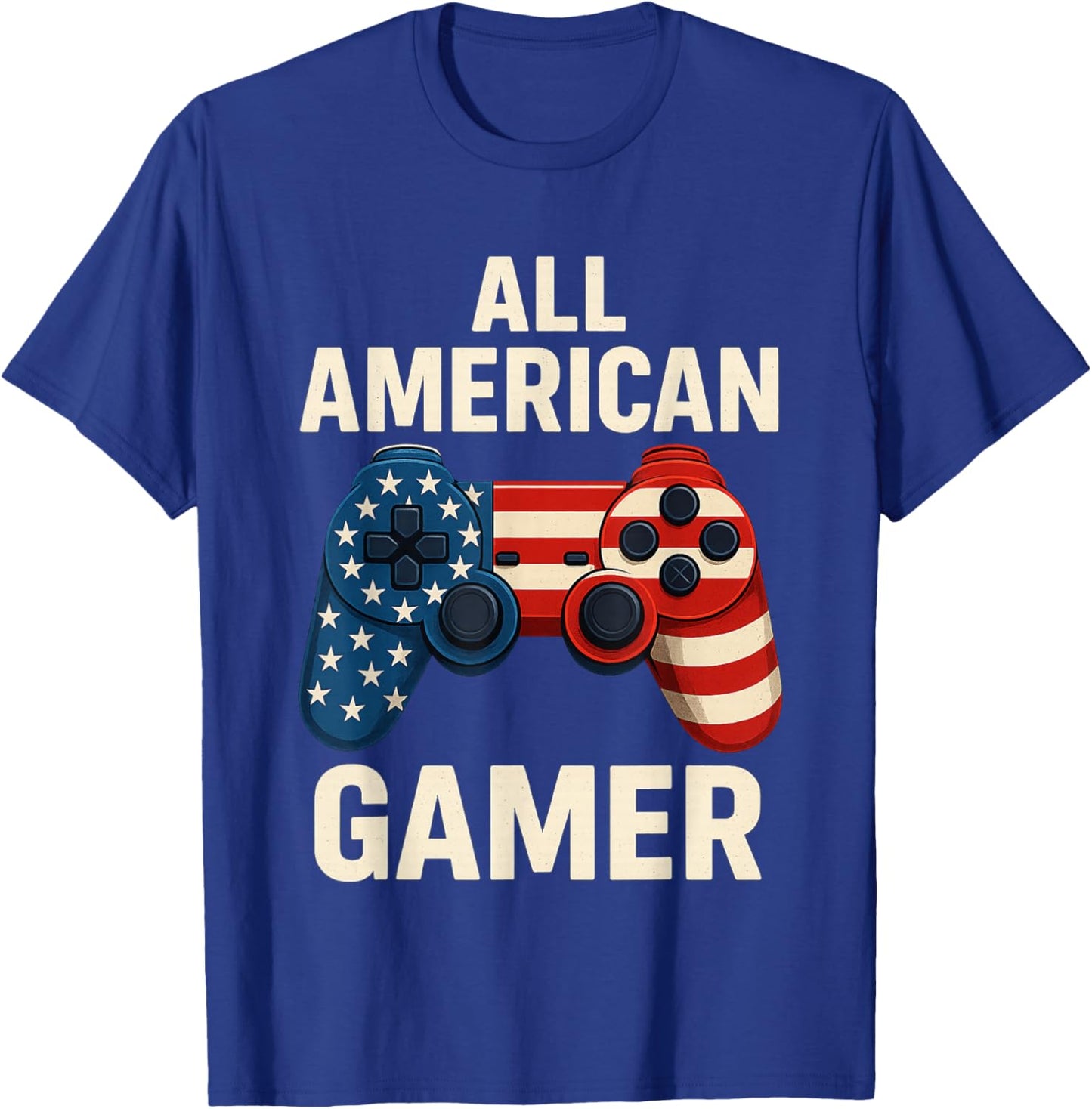 All American Gamer 4th of July Video Games Boys Teens Kids T-Shirt - T-Shirt | Royal
