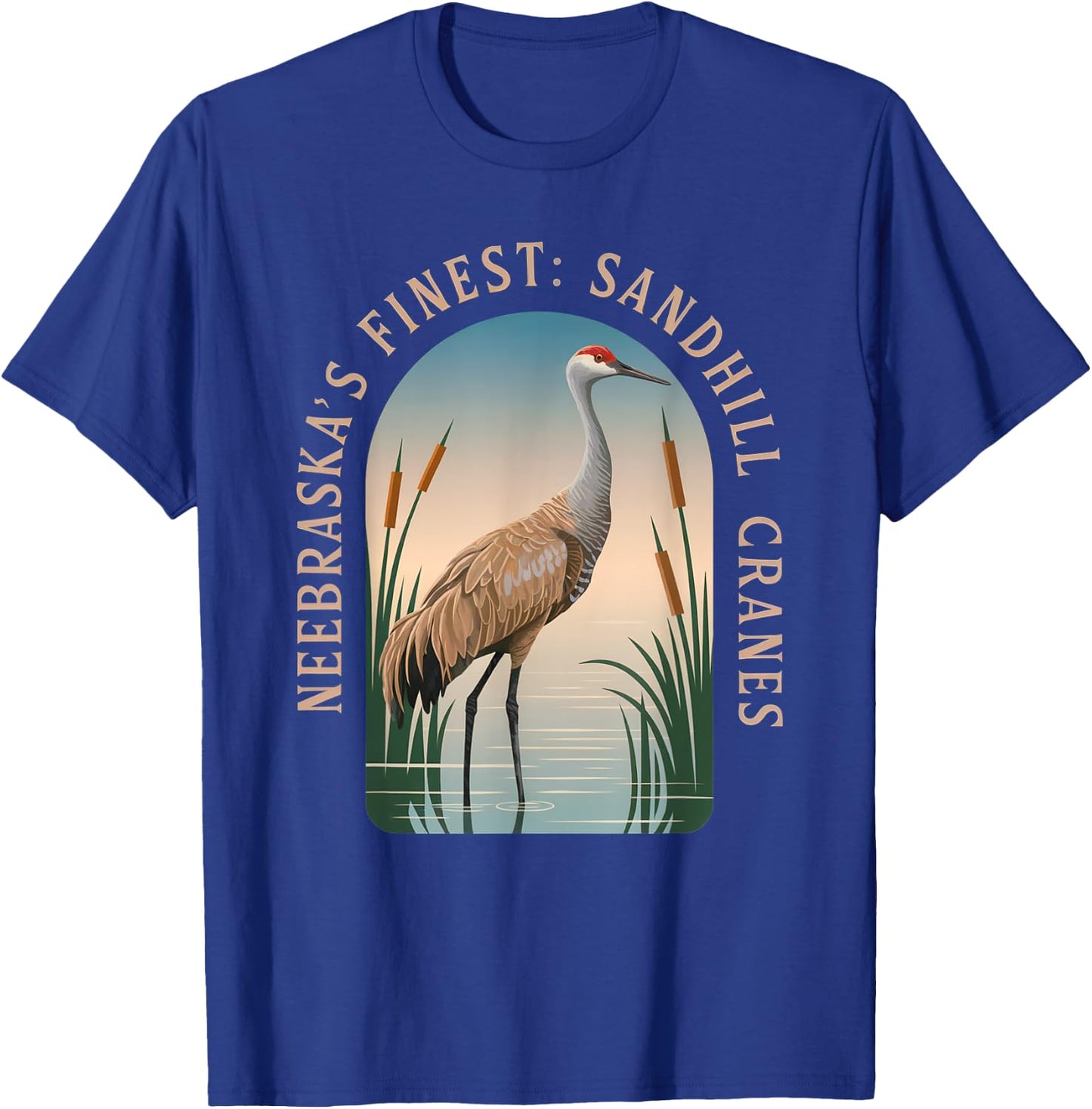 Sandhill Crane – Majestic Bird Lover Design T-Shirt - T-Shirt | Royal