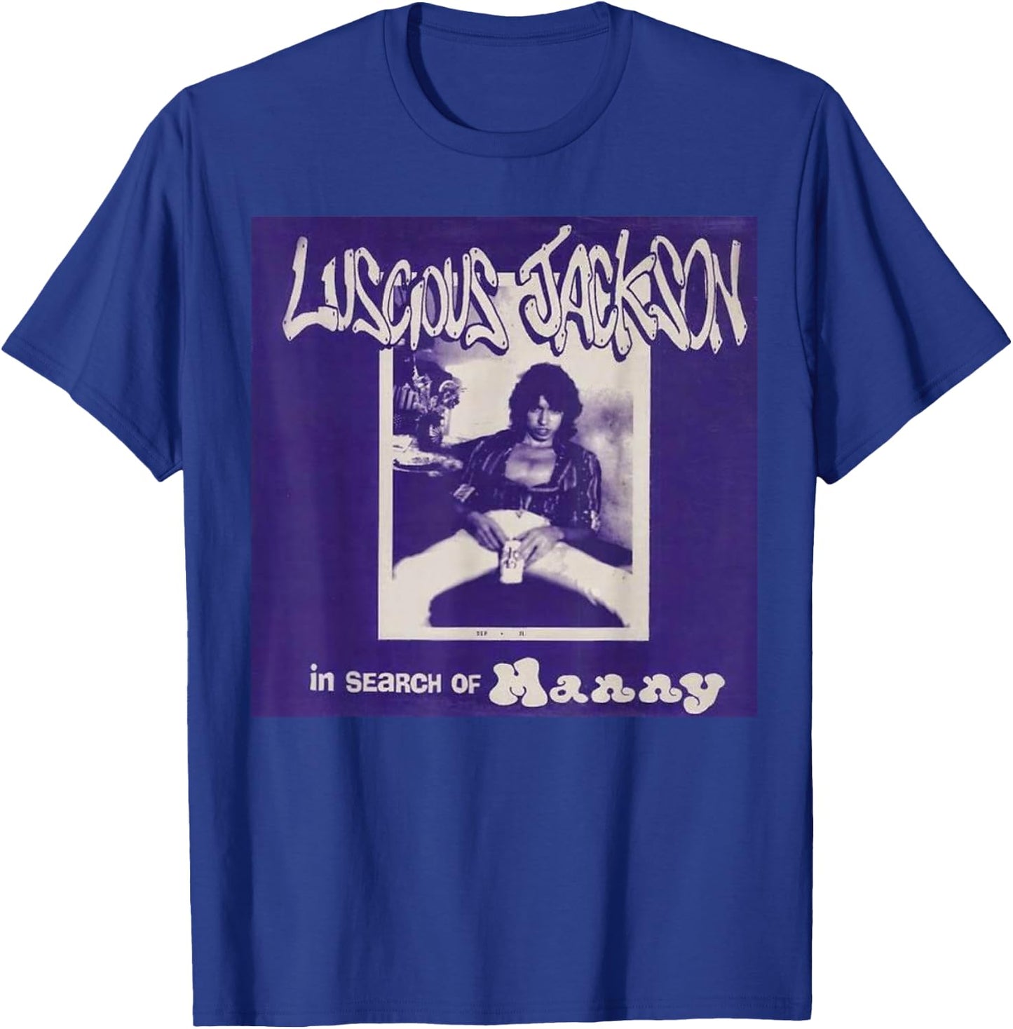 Luscious Jackson original In Search of Manny Album Cover T-Shirt - T-Shirt | Royal