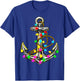 Anchor Christmas Tree Lights Sailor Boat Captain Xmas T-Shirt - T-Shirt | Royal