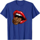 Red Lips Leopard Tongue - Vintage Animal Print Graphic T-Shirt - T-Shirt | Royal