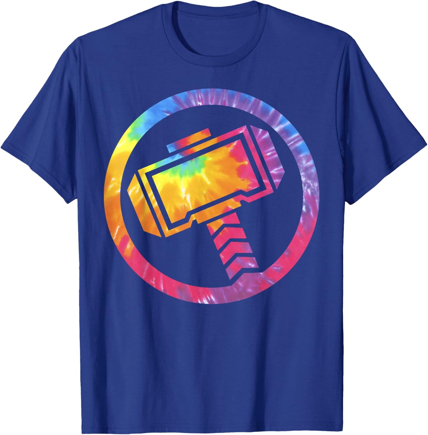 Marvel Thor Tie Dye Hammer Symbol T-Shirt - T-Shirt | Royal