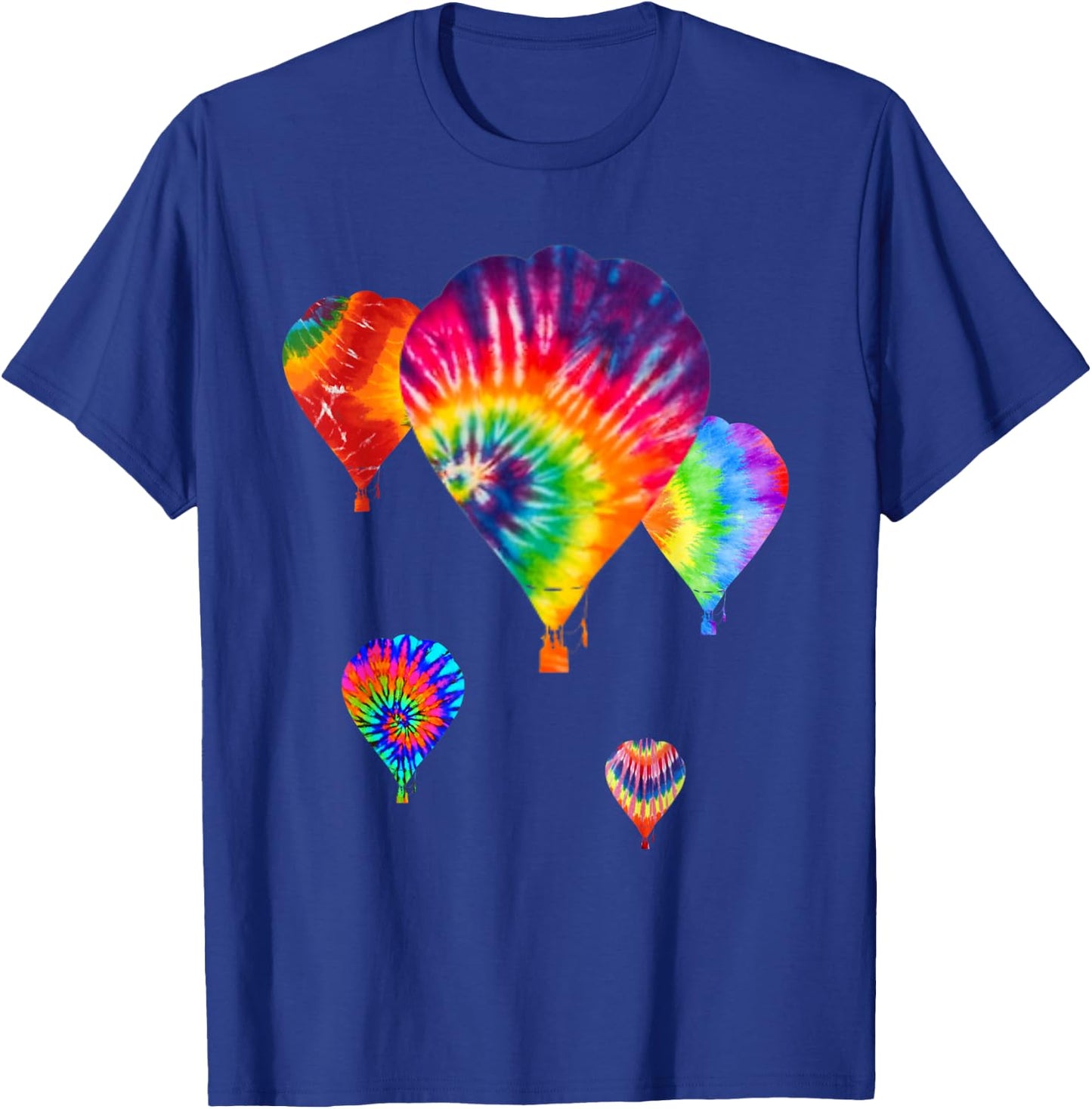 Fun Hot Air Balloon, Hippie Tie Dye Ballooning Gift, Dk T-Shirt - T-Shirt | Royal