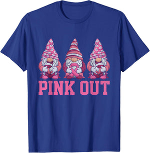 Pink Out Volleyball Pink Ribbon Breast Cancer Awareness T-Shirt - T-Shirt | Royal