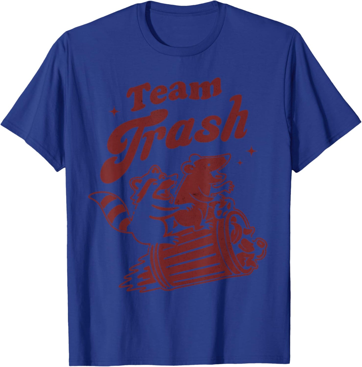 Vintage Team Trash Raccoon and Possum Trashcan Funny Retro T-Shirt - T-Shirt | Royal
