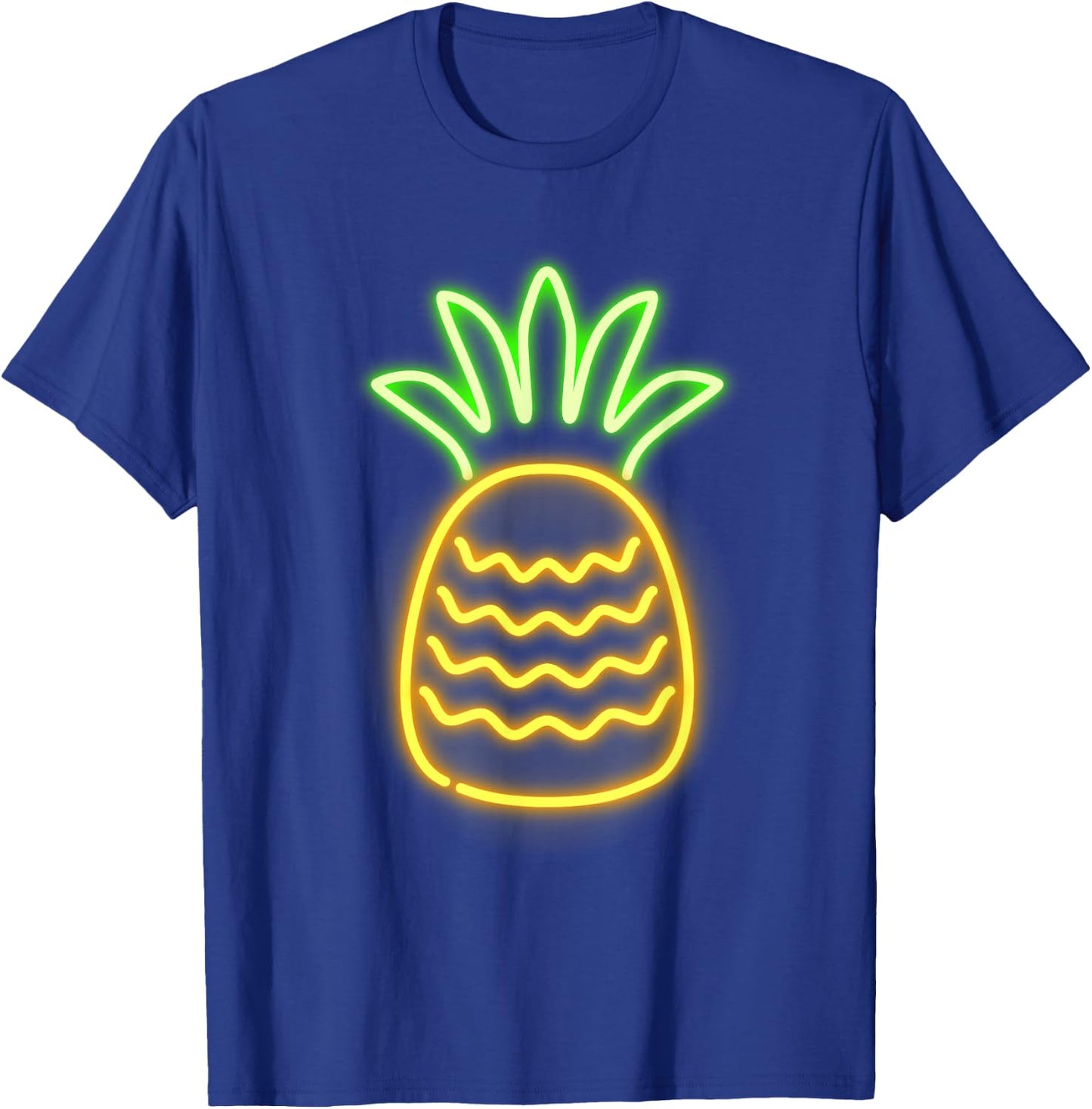 Cute Retro Neon Pineapple for Hawaiian Beaches Shirt T-Shirt - T-Shirt | Royal