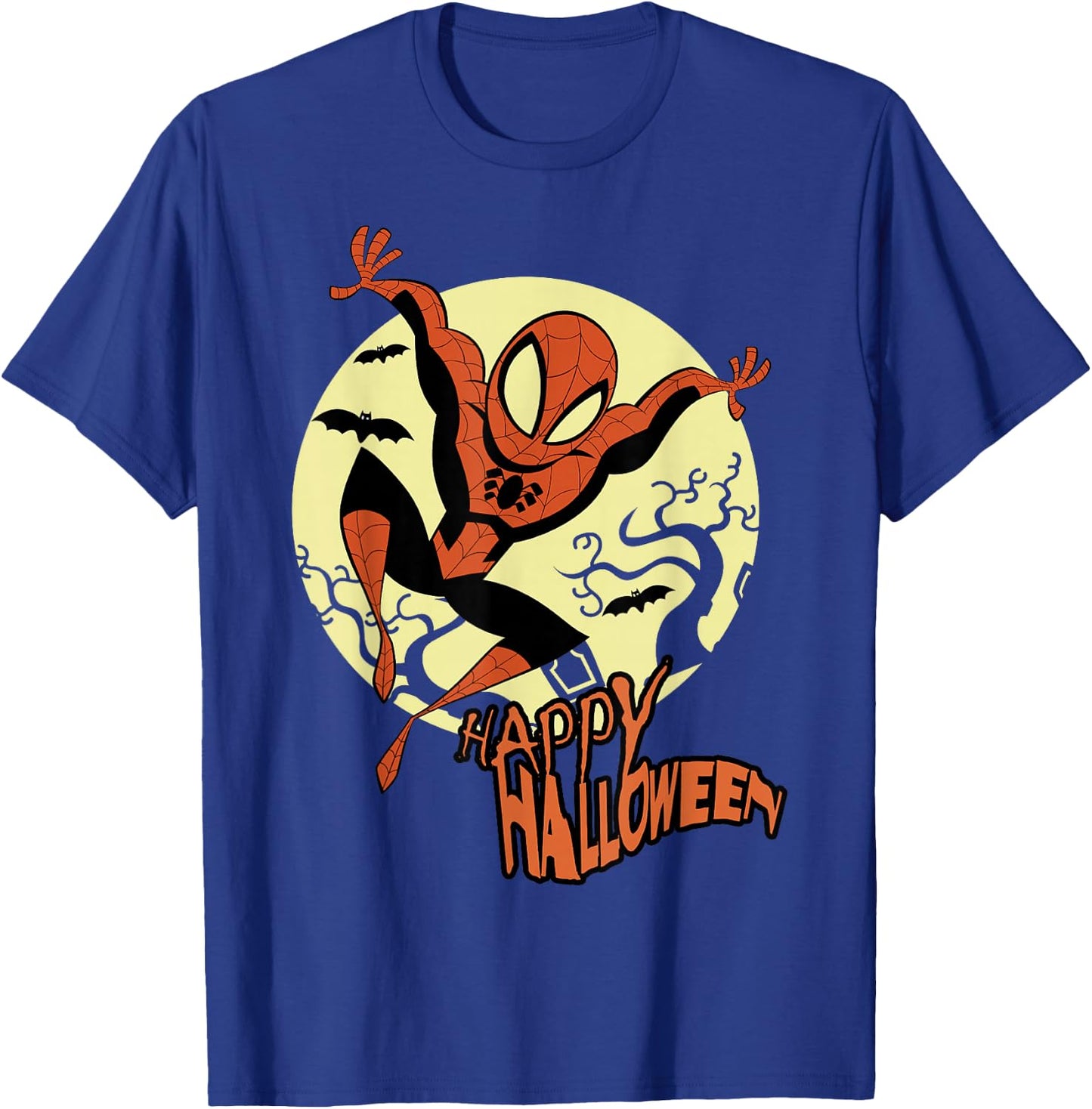 Marvel Spider-Man Moonlight Happy Halloween T-Shirt - T-Shirt | Royal
