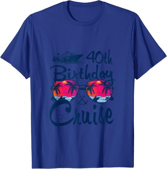 40th Birthday Cruise Women Girls Birthday Trip 40 Year Old T-Shirt - T-Shirt | Royal
