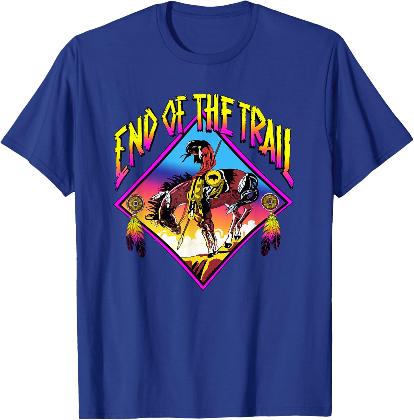 End Of The Trail Retro Native American T-Shirt - T-Shirt | Royal