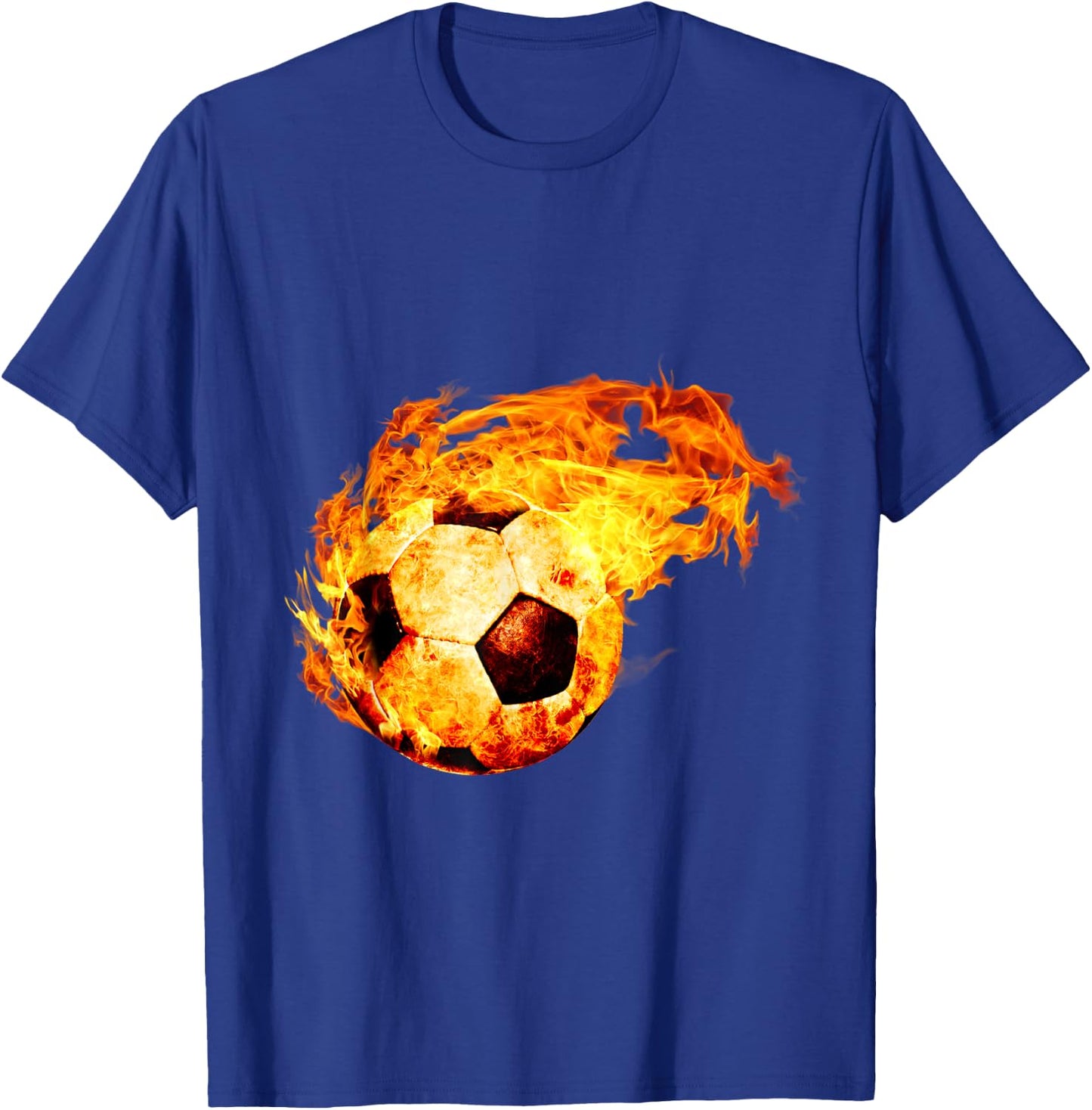 Soccer Football on fire for Adults/Men/Women/Kids T-Shirt - T-Shirt | Royal