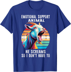 Goat Emotional Support Animal Goat Owner Raiser T-Shirt - T-Shirt | Royal