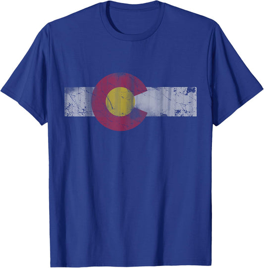 Vintage Fade Colorado Flag T-Shirt - T-Shirt | Royal