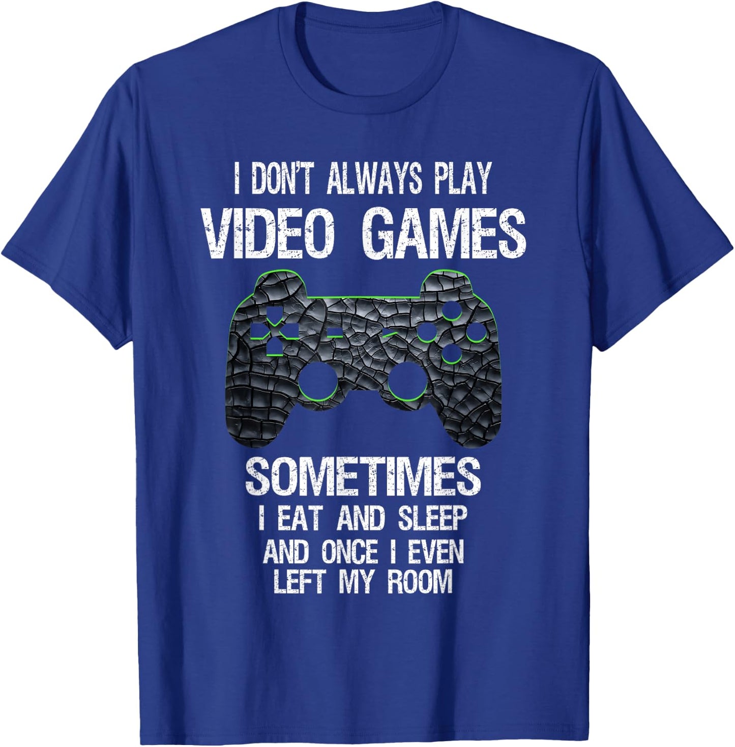 Funny Gamer Video Games Boys Teens - Classic Fit, Black, Cotton Blend T-Shirt - T-Shirt | Royal
