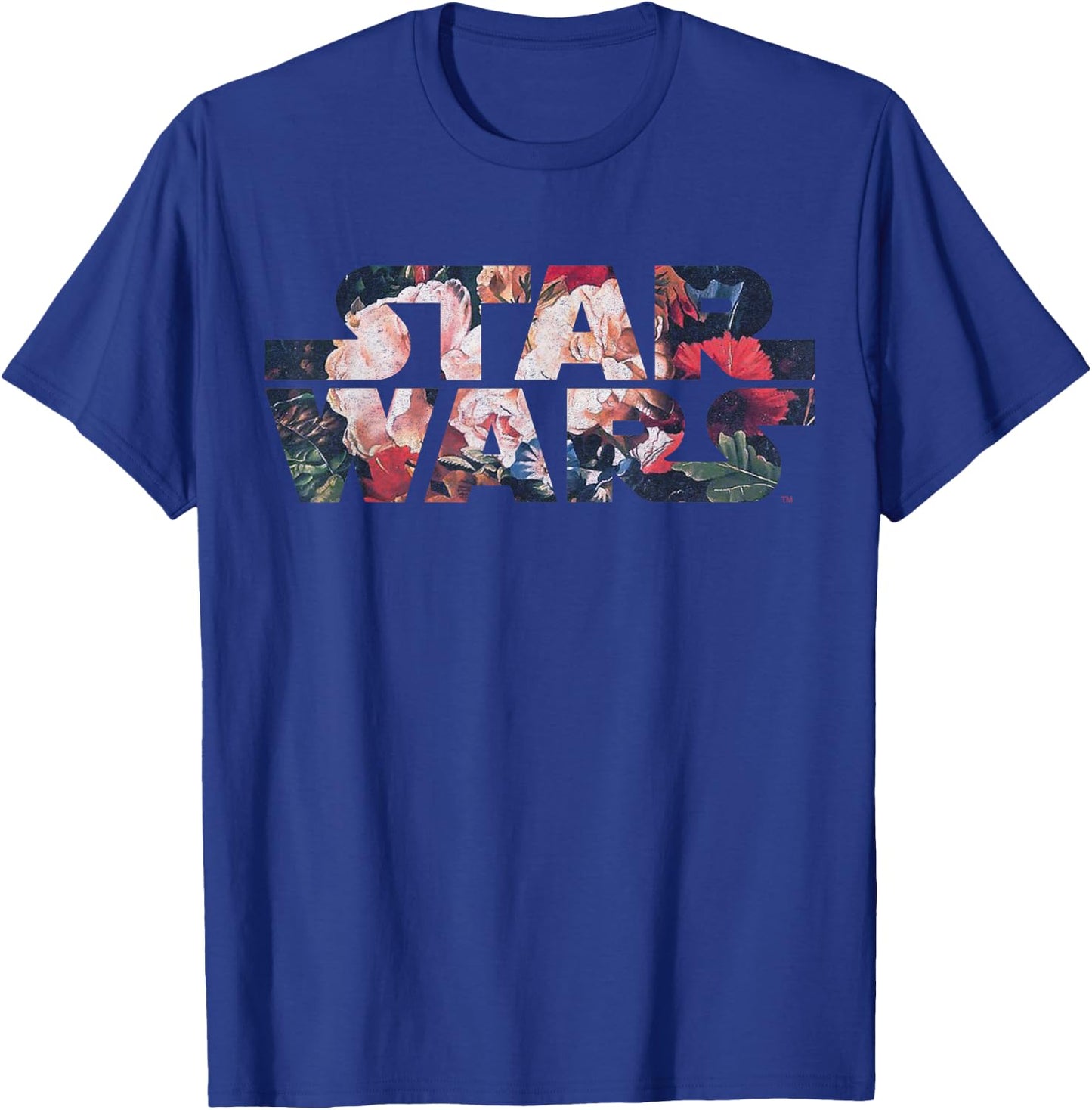 Star Wars Antique Flower Print Logo Graphic T-Shirt - T-Shirt | Royal
