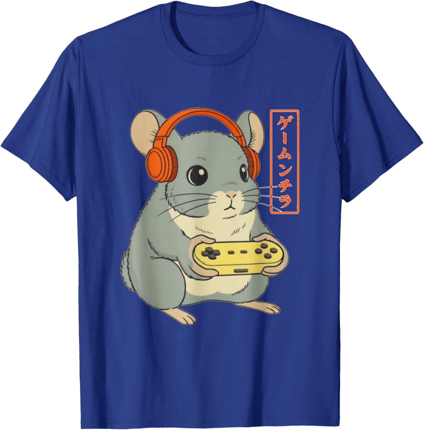 Chinchilla Japanese Gamer Art Men Women Boy Funny Gaming T-Shirt - T-Shirt | Royal