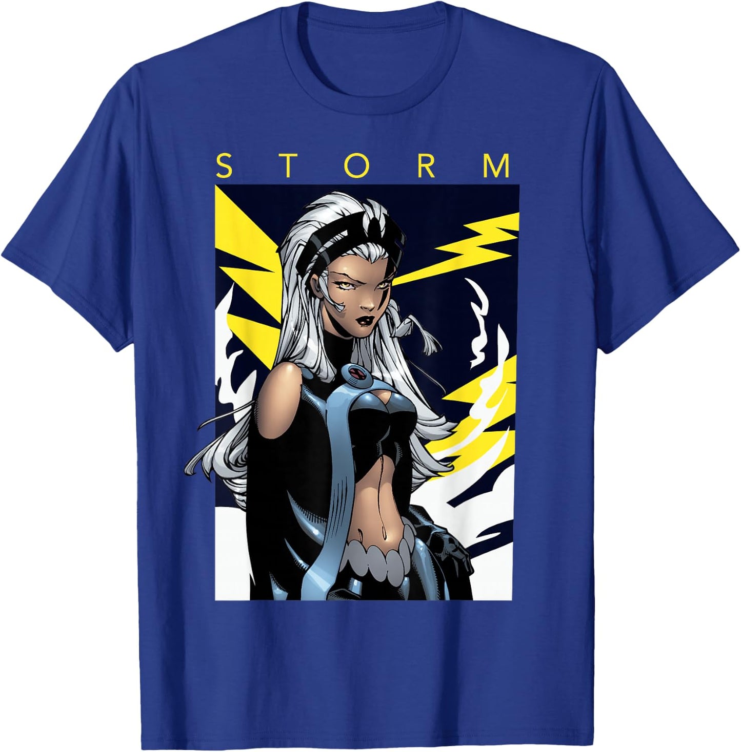 Marvel X-Men Storm Boltage Voltage Poster Graphic T-Shirt - T-Shirt | Royal