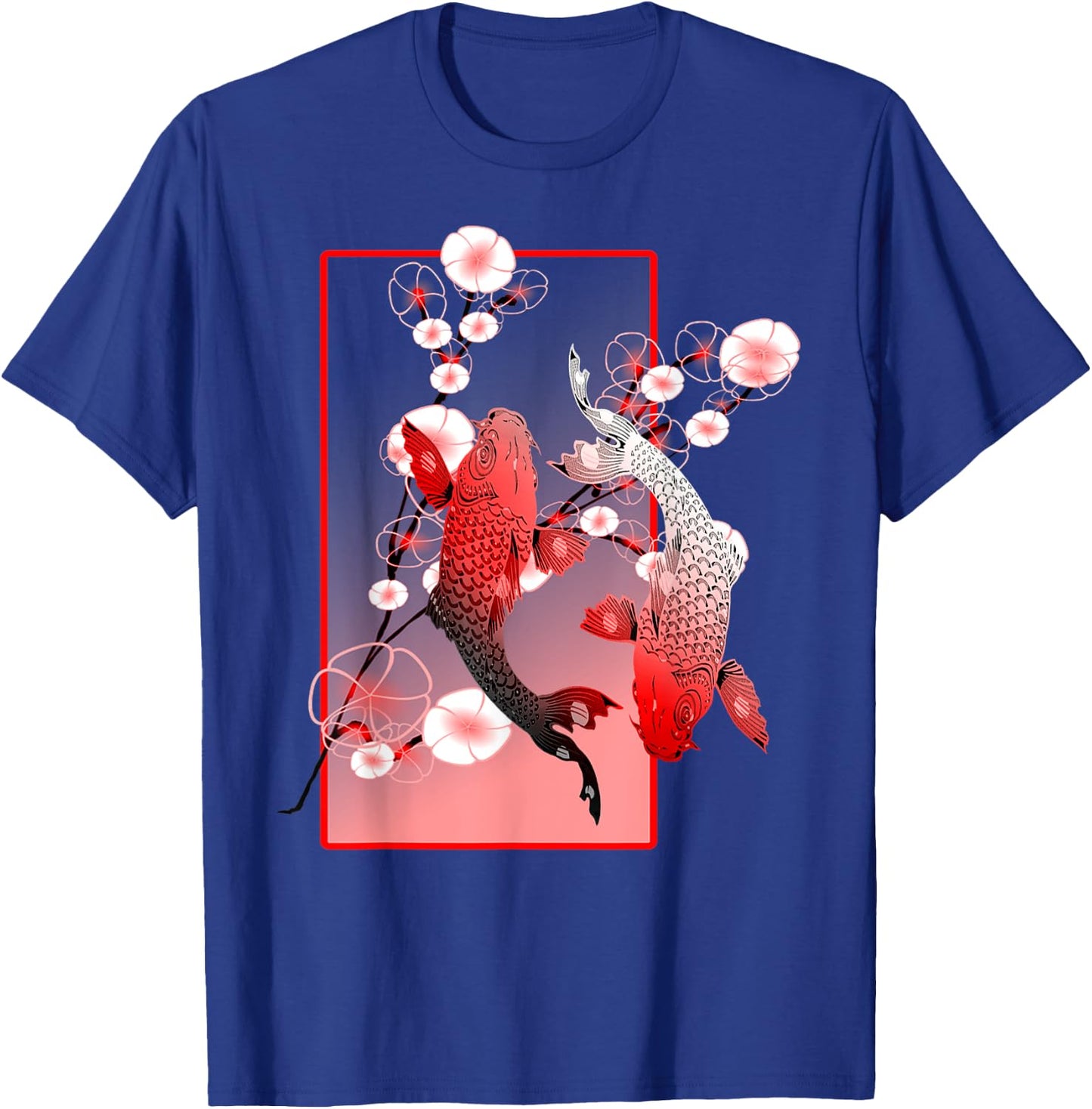 Japanese Koi Carp Nishikigoi Fish Cherry Blossom T-Shirt - T-Shirt | Royal