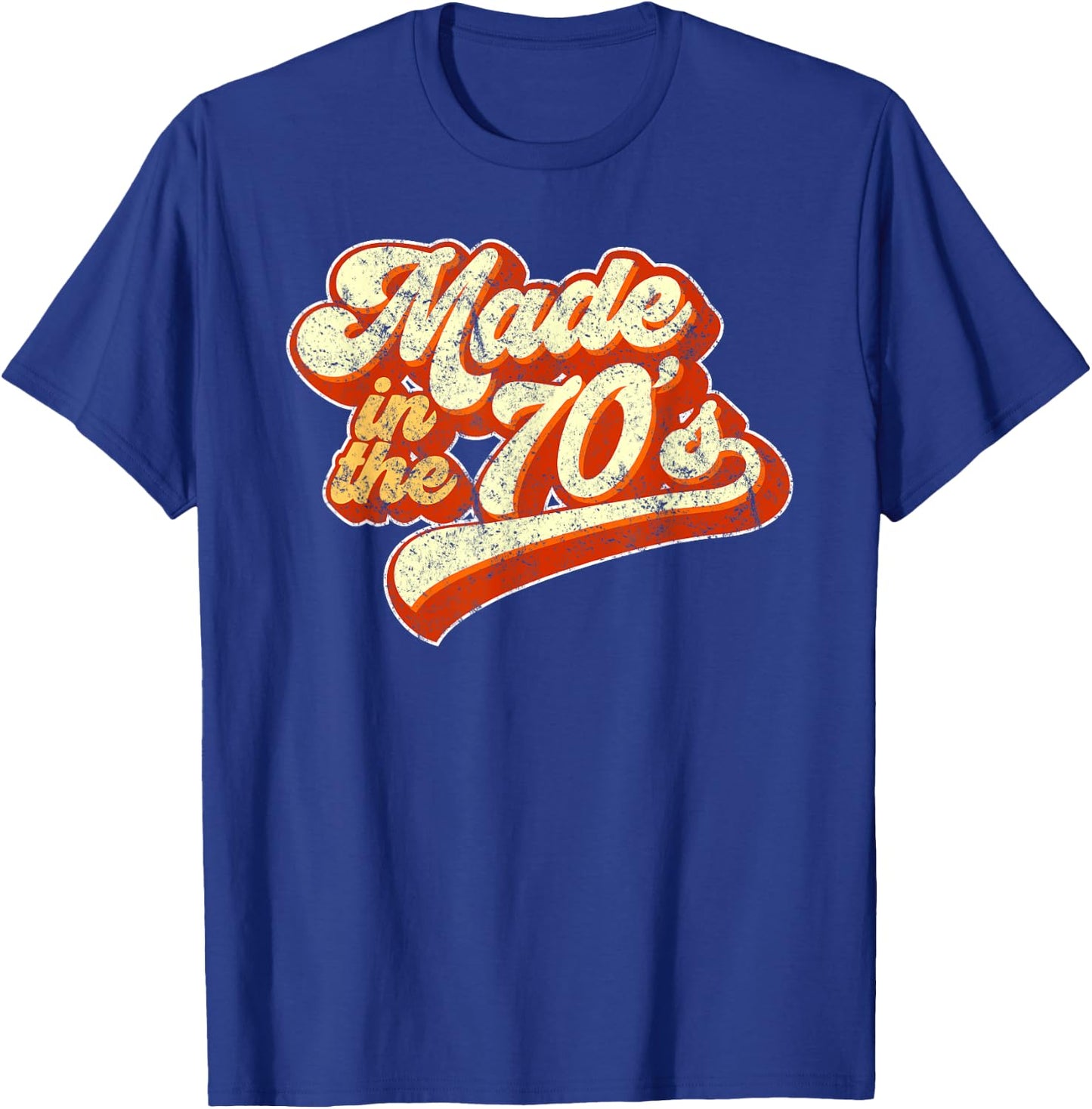 Made in the 70s Graphic Distressed T-Shirt - T-Shirt | Royal
