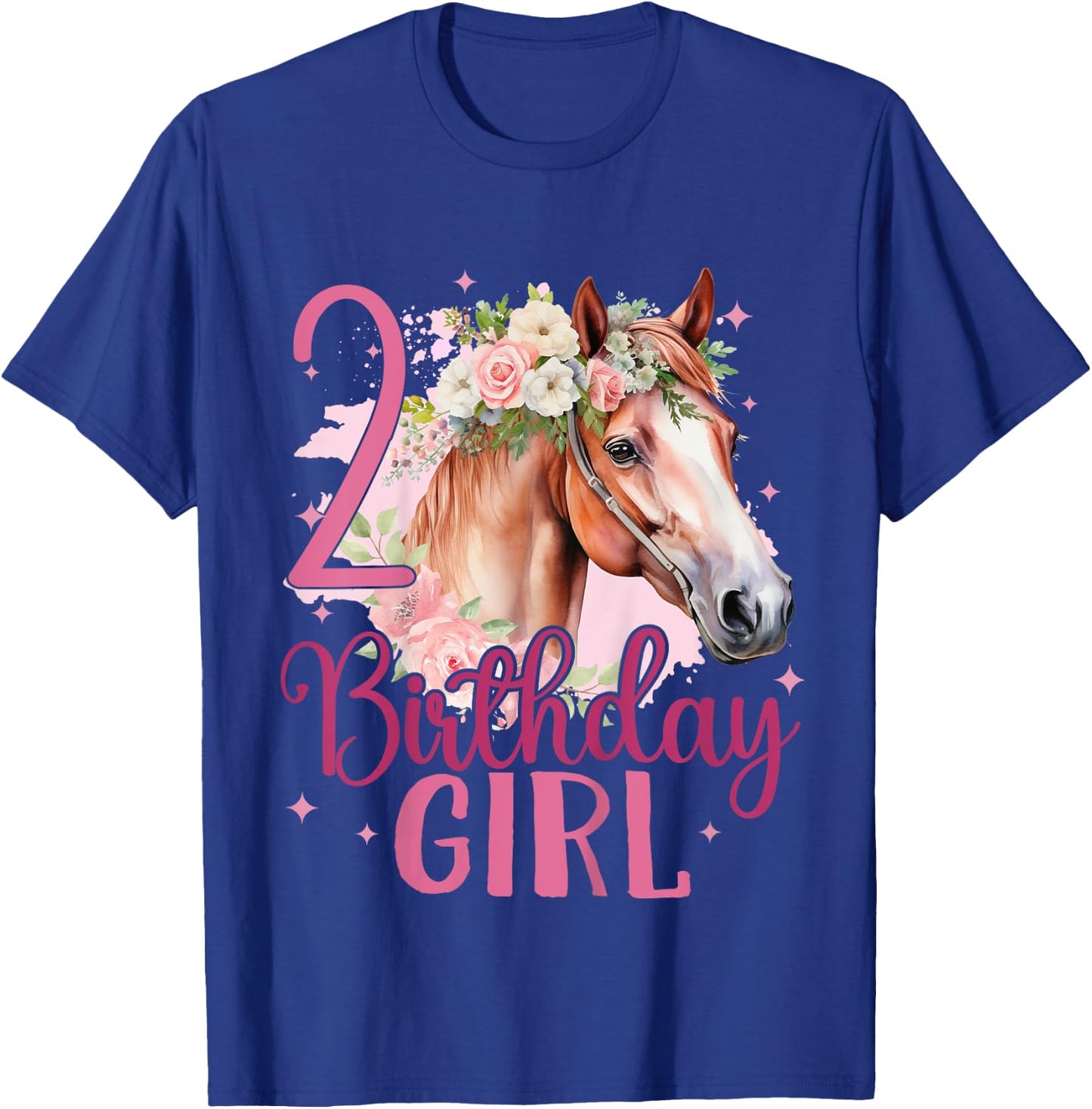 Kids 2nd Birthday Horse Girl Second birthday girl 2 years old T-Shirt - T-Shirt | Royal