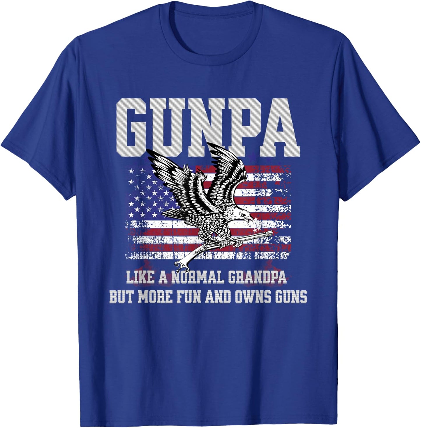 Cool Gunpa Like Normal Grandpa But Own Guns Design T-Shirt - T-Shirt | Royal