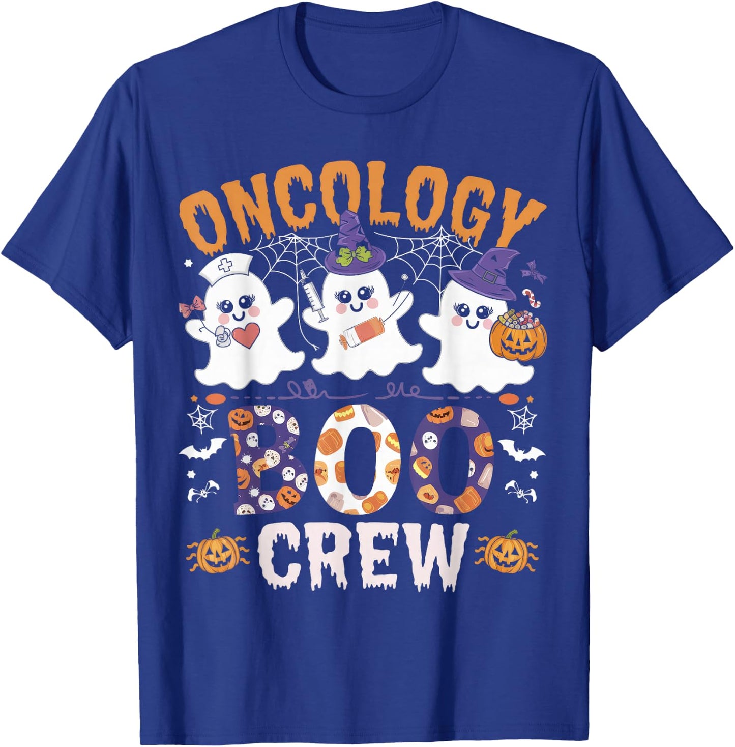 Oncology Boo Crew Funny Ghost Halloween Spooky Costume Nurse T-Shirt - T-Shirt | Royal
