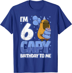 6 Years Capy Birthday to me Boys 6th Birthday Capybara T-Shirt - T-Shirt | Royal