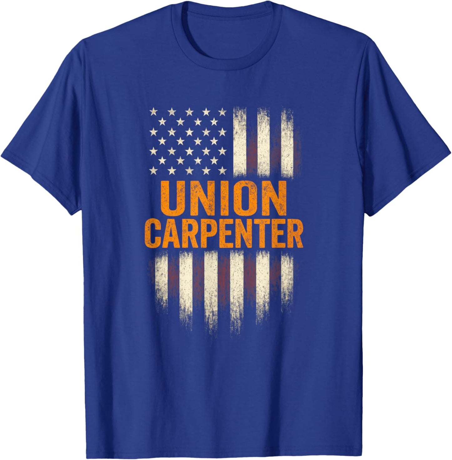 Union Carpenter - Vintage USA Flag Woodworking T-Shirt - T-Shirt | Royal