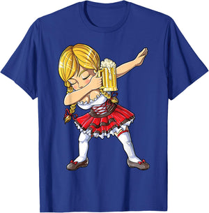 Dabbing German Girl T Shirt Oktoberfest Women Dirndl Beer T-Shirt - T-Shirt | Royal