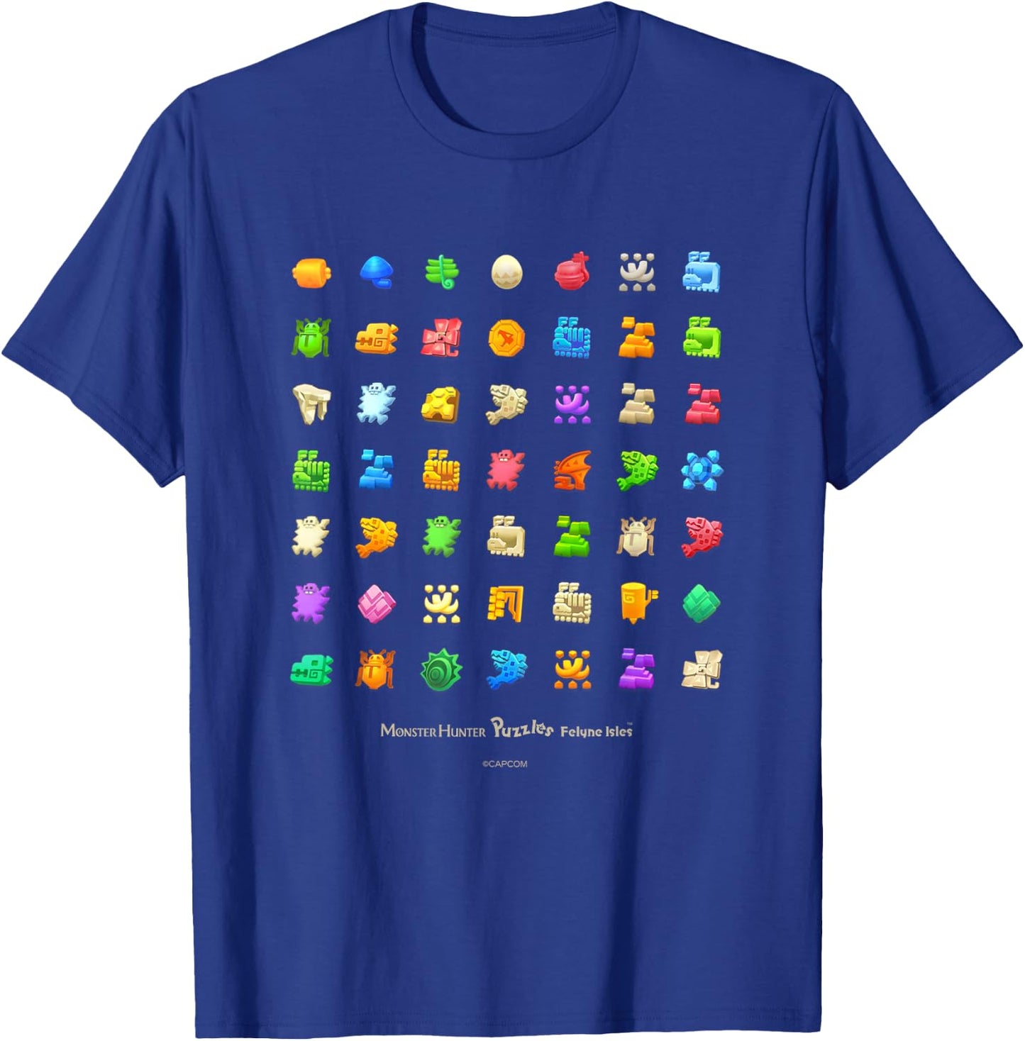 Monster Hunter Puzzles: Felyne Isles Pieces T-Shirt - T-Shirt | Royal