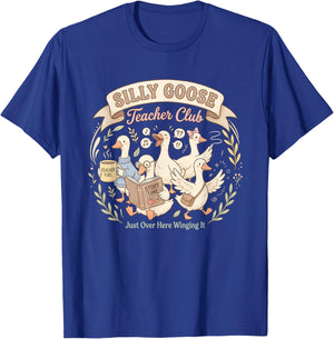 Funny Silly Goose Teacher Club Teacher Appreciation T-Shirt - T-Shirt | Royal