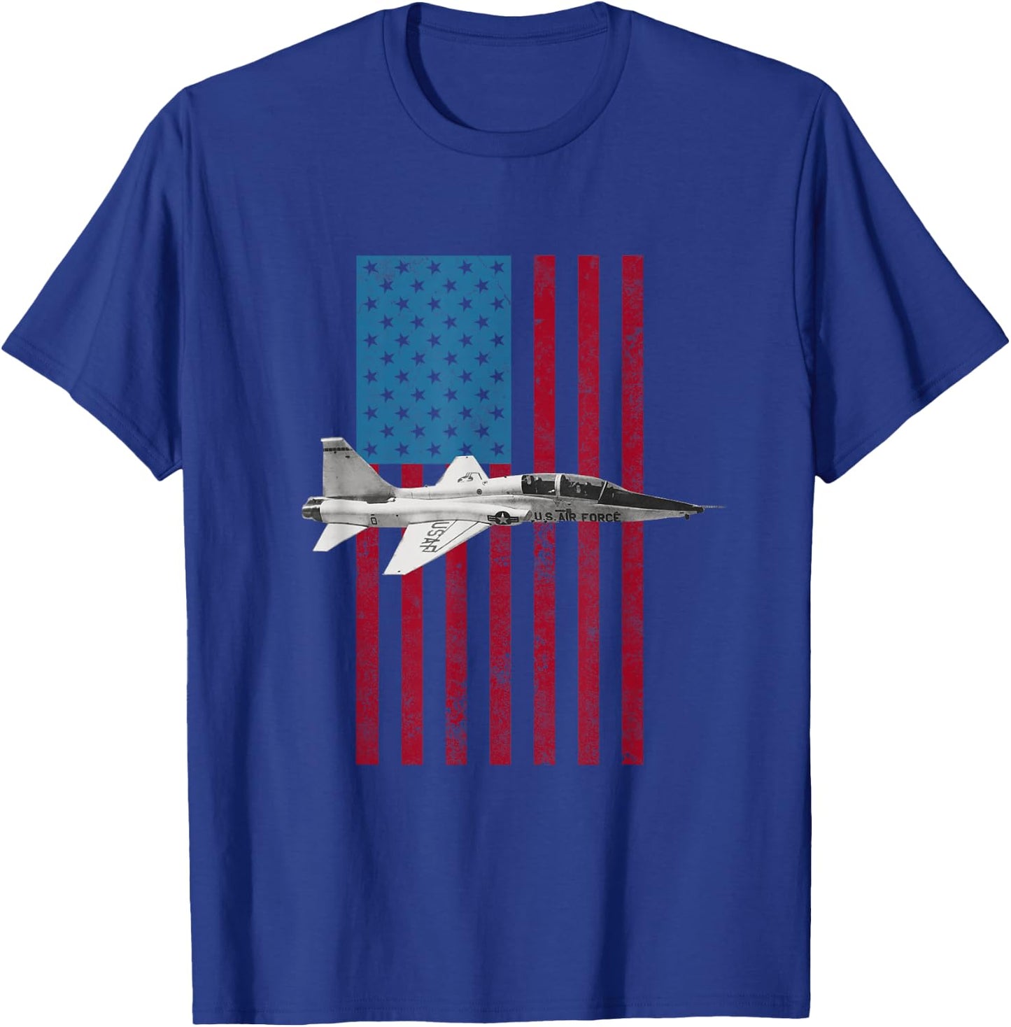 T-38 Talon USA American Flag - Military T-Shirt - T-Shirt | Royal