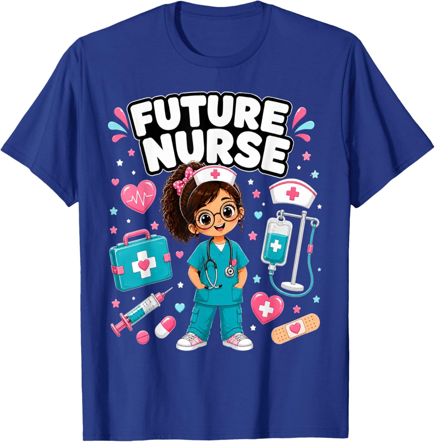 Future Nurse Cute Girl Medical Career Gifts for Girls Kids T-Shirt - T-Shirt | Royal