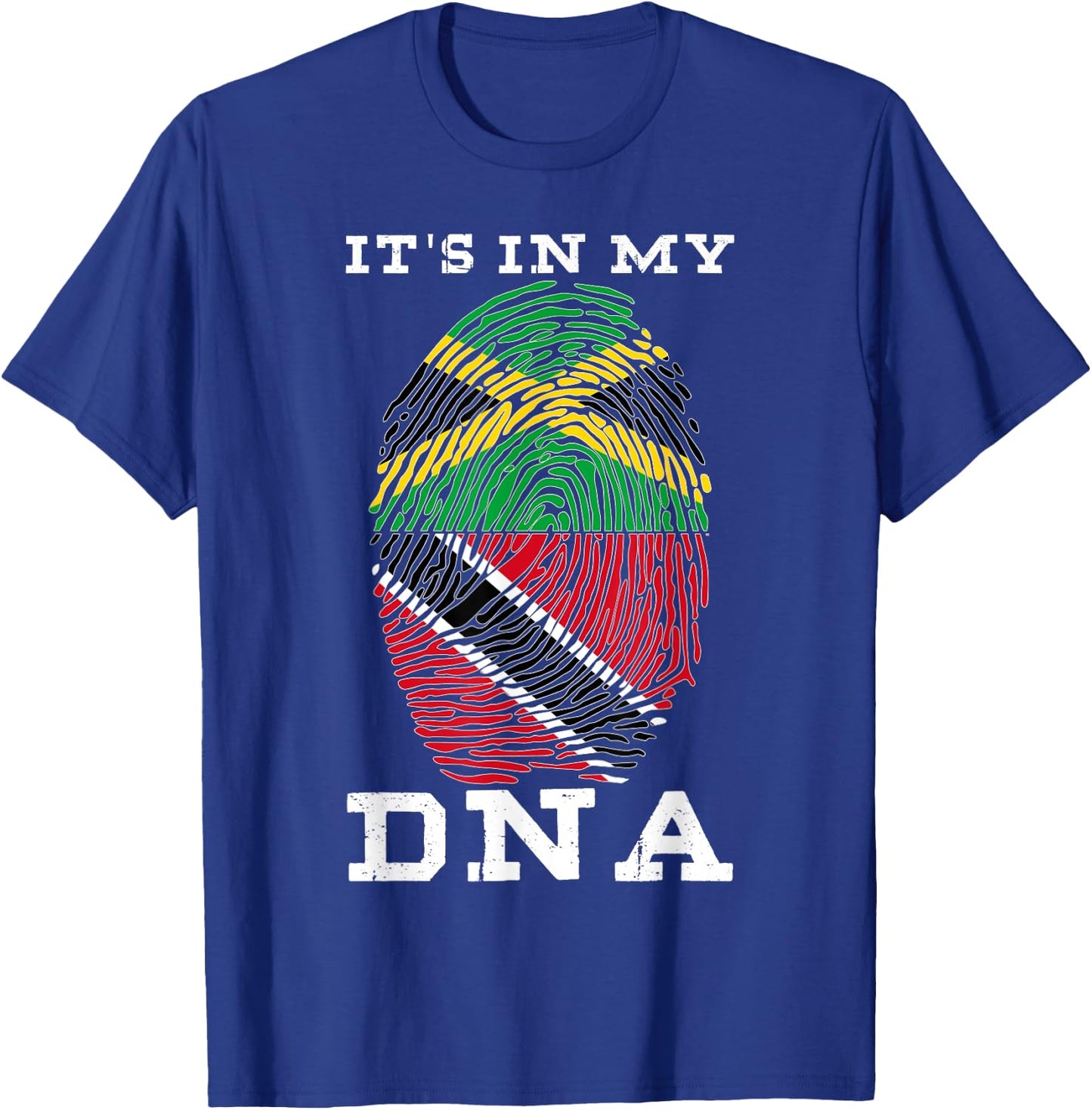 Trinidadian Plus Jamaican Mix DNA Flag Heritage Pride Gifts T-Shirt - T-Shirt | Royal