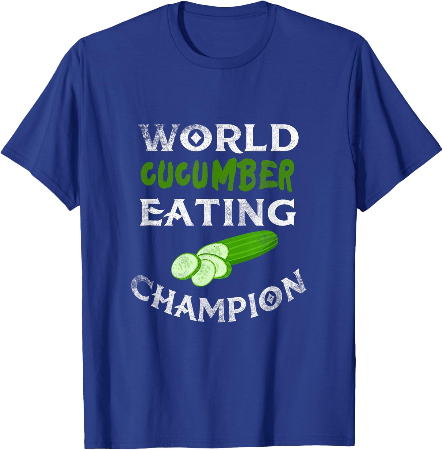 World Cucumber Eating Champion Funny Vegetarian T-Shirt - T-Shirt | Royal