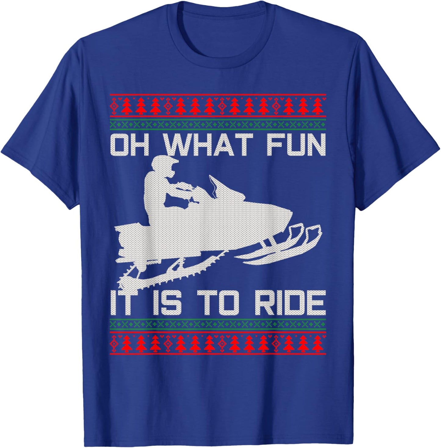 Snowmobile Ugly Christmas Christmas Funny Gift T-Shirt - T-Shirt | Royal