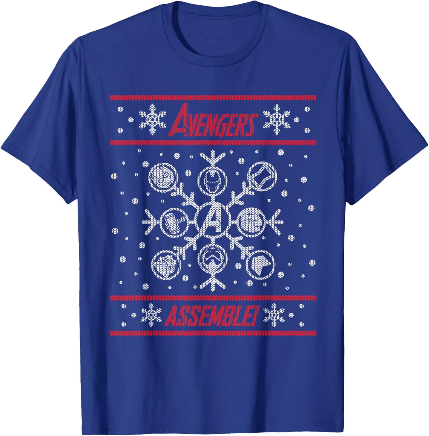 Marvel Avengers Assemble Holiday Sweater T-Shirt - T-Shirt | Royal