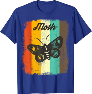 Moth Retro 70s Vintage Insect Lover Art T-Shirt - T-Shirt | Royal