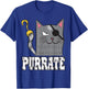 Purrate Pirate Cat Purrate Captain Kitty Eye Patch Sea T-Shirt - T-Shirt | Royal