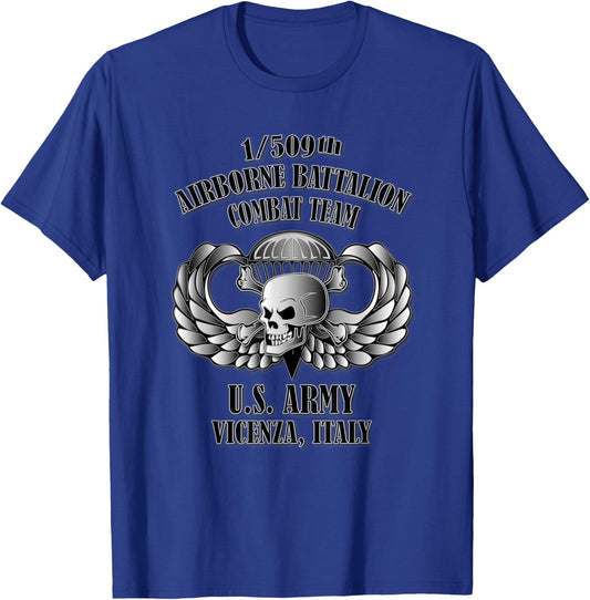 1/509th Airborne Battalion Combat Team (Front Design) T-Shirt - T-Shirt | Royal