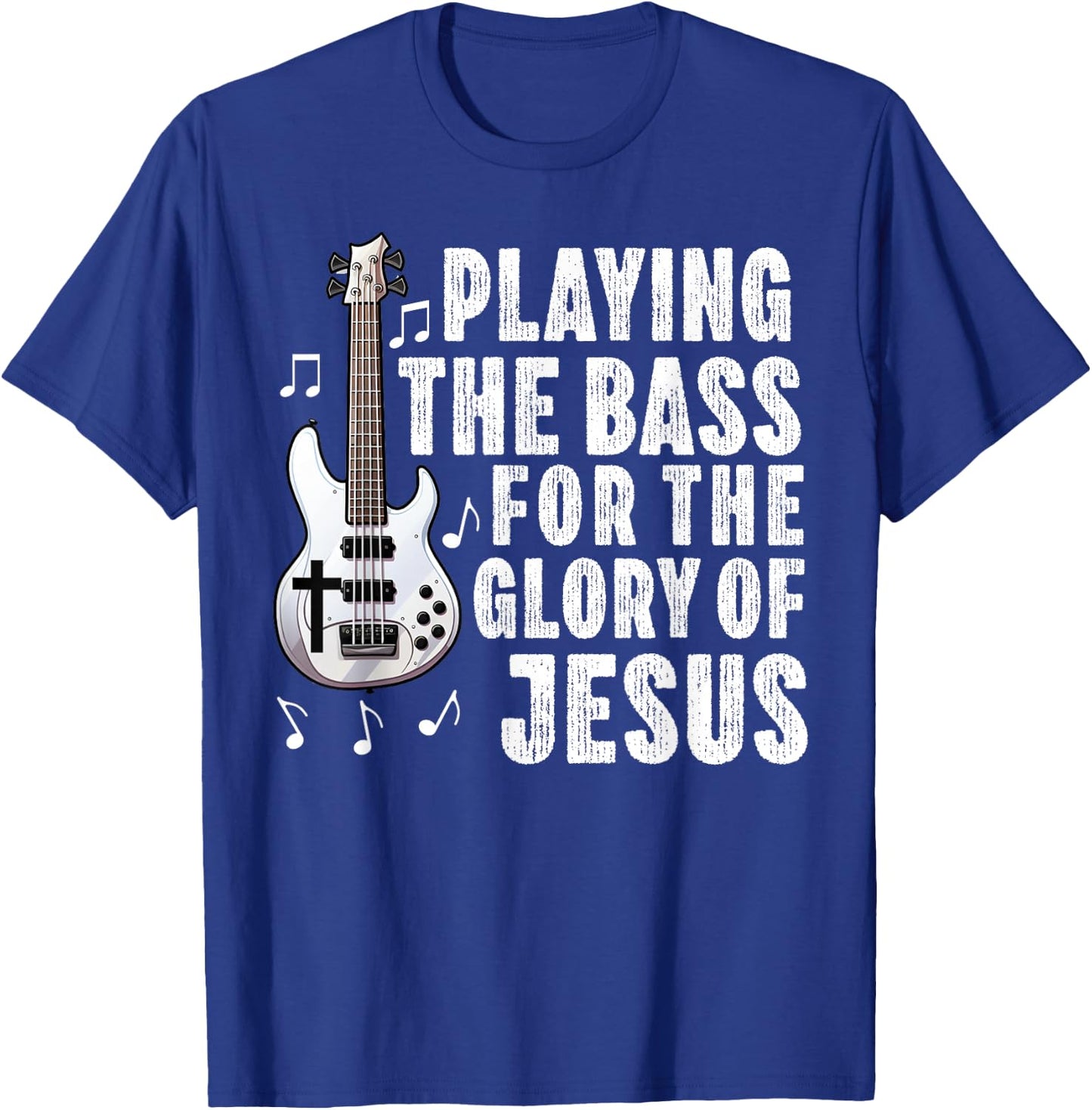 Christian Bass Guitar Player Worship Jesus Bassist Music T-Shirt - T-Shirt | Royal