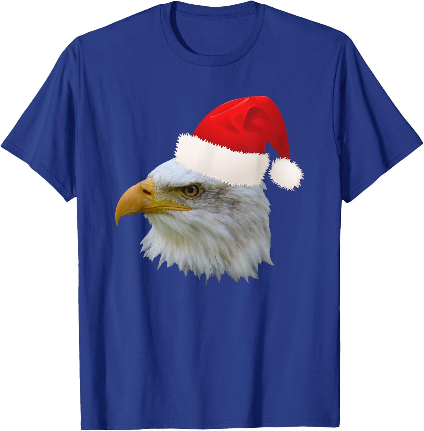 Funny Christmas Santa Hat American Bald Eagle T-Shirt - T-Shirt | Royal