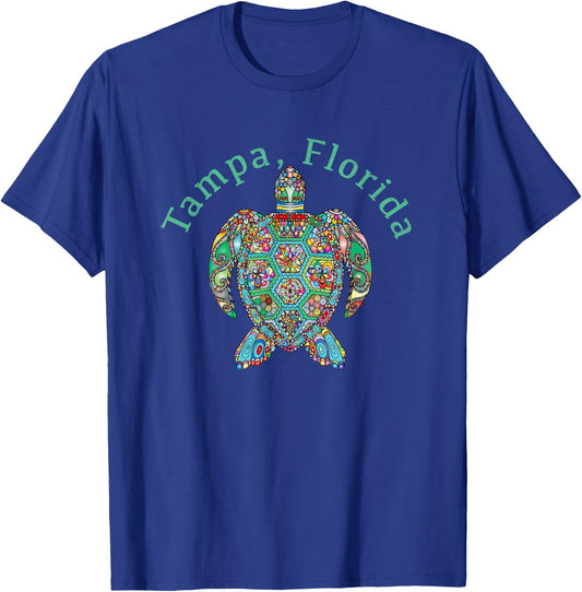 Tampa, Florida Tribal Turtle Gift T-Shirt - T-Shirt | Royal